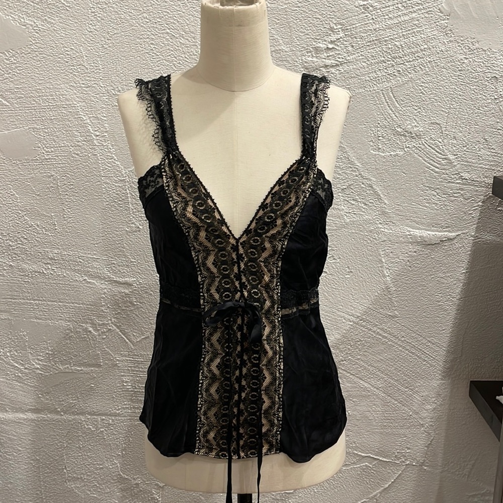 MIGUELINA SILK AND LACE CAMI